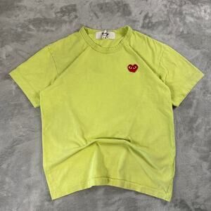 Comme des Garçons PLAY Heart T-Shirt Men’s Large Lime Green Designer Tee